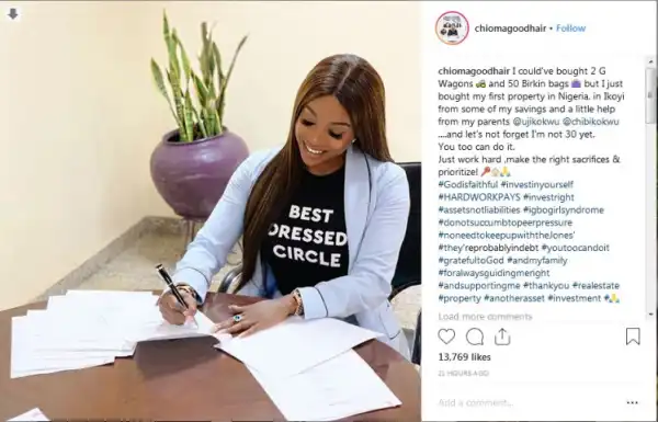 Luxury Hair Owner, Chioma Good Hair, Buys Multi-million Naira Property In Ikoyi